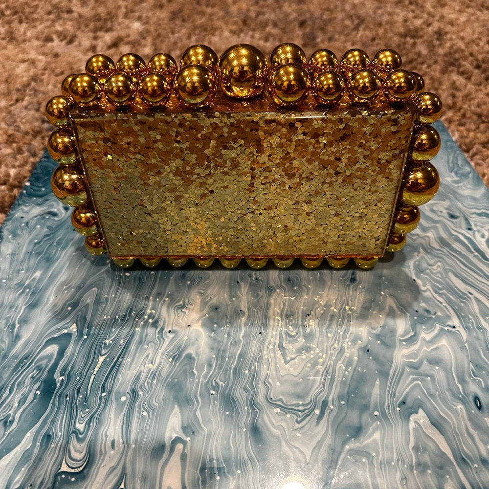 Gold Beaded Handbag